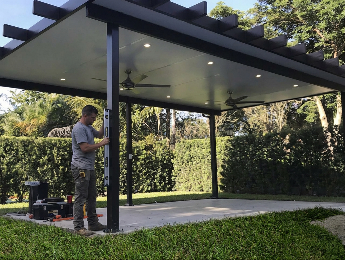 Wood and metal pergola contractor in Broward county, Florida