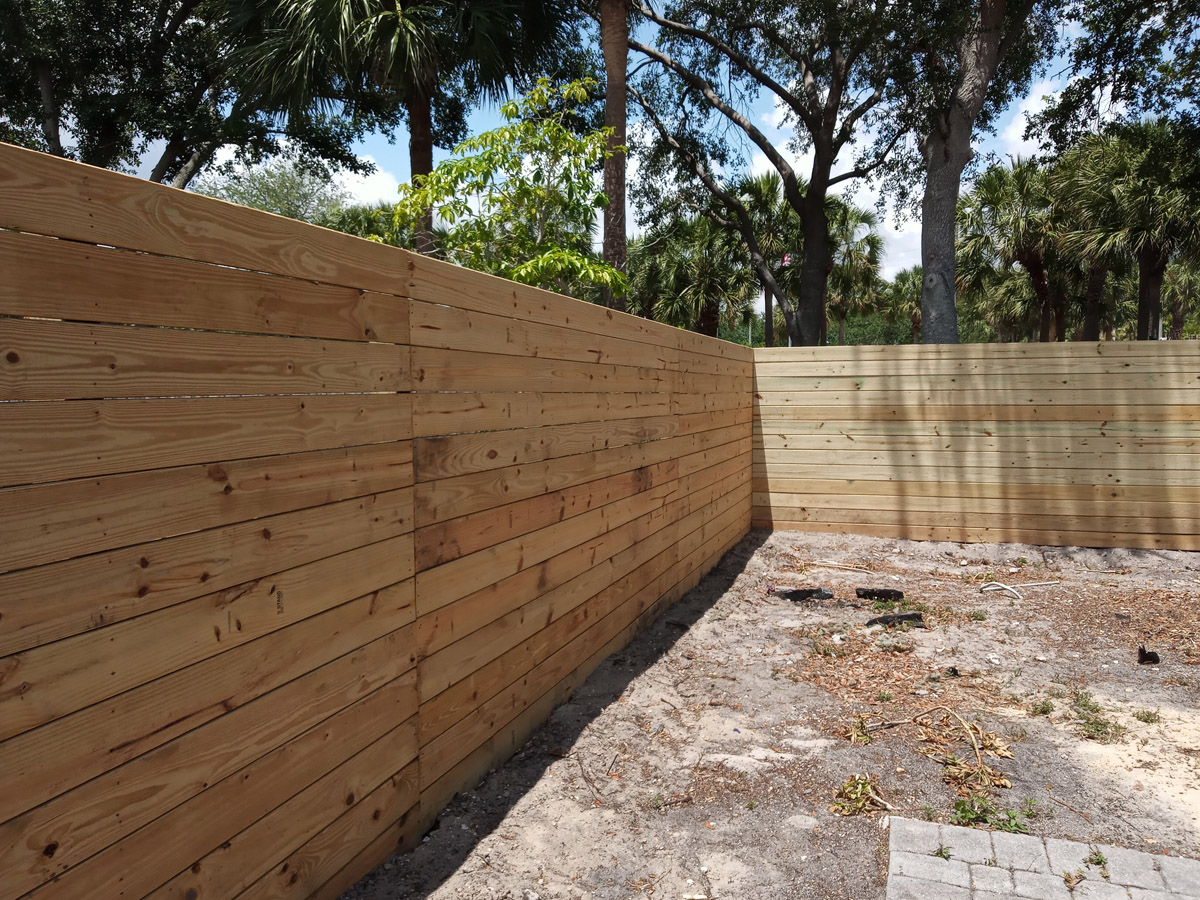 Horizontal Wood Fence, in Broward, Florida